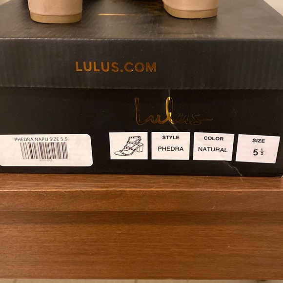 Lulu’s Phedra Natural Studded Ankle Strap Heels (Size 5.5) - Picture 3 of 4